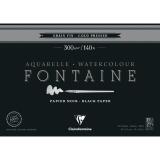 Fontaine Noir bloc collé 4 côtés 15F 36x51cm 300g grain fin