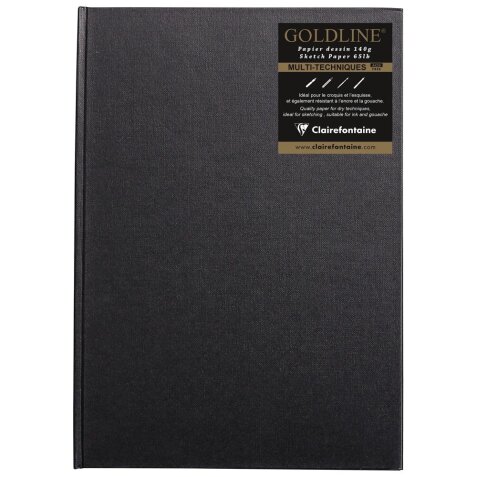 Goldline carnet cousu collé 64F A4 140g F - Blanc