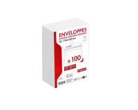 Paquet de 100 Enveloppes Blanches C6-114x162mm - Auto-Adhésives - 80g/m2 - Blanc