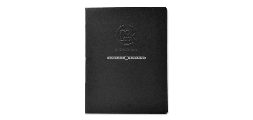 Crok'Book carnet piqué 20F 17x22cm 120g papier noir F - Noir