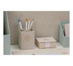 Inspire, Pot à crayons carré, Toile du Marais, 8,5x8,5x11 cm