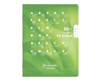 Cahier Travaux Pratiques Écriture piqué 8000 CARTE 17x22 cm 32 pages double ligne 4 mm + interligne verticale/uni 90 g - Vert anis
