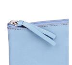CUIR TEINTÉ Trousse plate 22x11 cm Bleu ciel