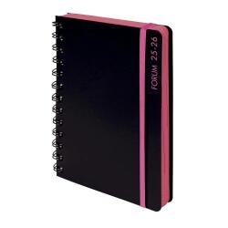 Agenda Forum Black & Color 12 x 17 cm Journalier Août 2025 à Juillet 2026 - Rose