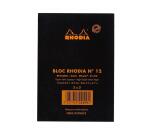 Bloc agrafé Rhodia N°12 8,5x12 cm 80 feuillets petits carreaux 5x5 80g - Noir