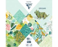 ORIGAMI, Pochette de 60 feuilles 70g/m2 au format 15x15cm - Fraîcheur exotique - Multicolore