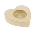 Porte bougie coeur 8,5x8,5x2cm - Kraft