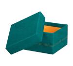 Rhodiarama set 5 boîtes gigognes simili cuir italien 44x34x16 cm - Paon