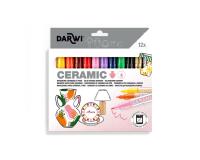 DARWI Marqueur Peinture sur Céramique à Froid Pointe Conique Fine 2mm - Assortis