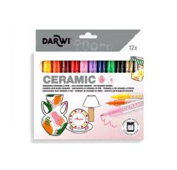 DARWI Marqueur Peinture sur Céramique à Froid Pointe Conique Fine 2mm - Assortis