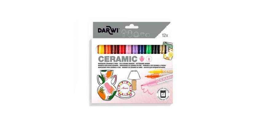 DARWI Marqueur Peinture sur Céramique à Froid Pointe Conique Fine 2mm - Assortis