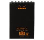 Bloc reliure intégrale Rhodia Classic 14,8x21 cm 80 feuillets ligné microperforé 80g - Noir