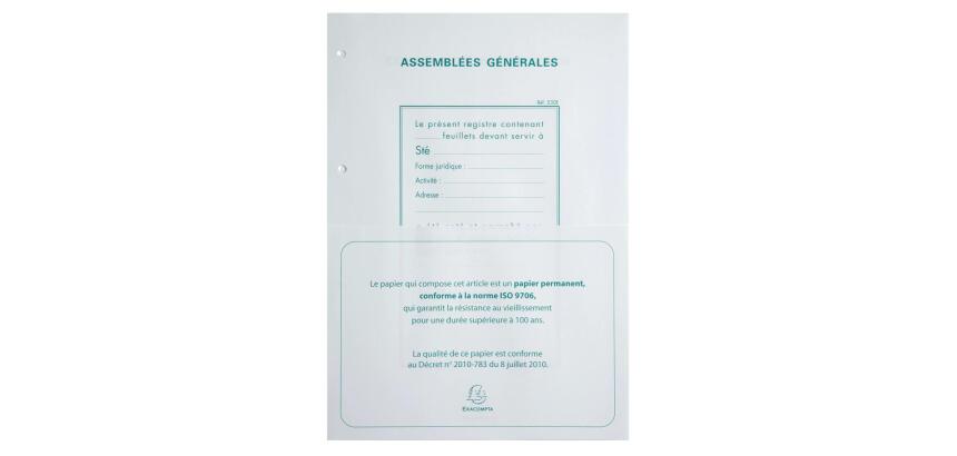 Recharge A4 pour reliures registres - 100 feuillets perforation 4 trous