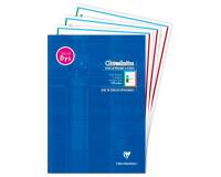 Bloc d'écriture spécial Dys encollé en-tête A4 100 pages détachables cadre et lignes 4 couleurs Interligne 3 mm - Bleu Klein