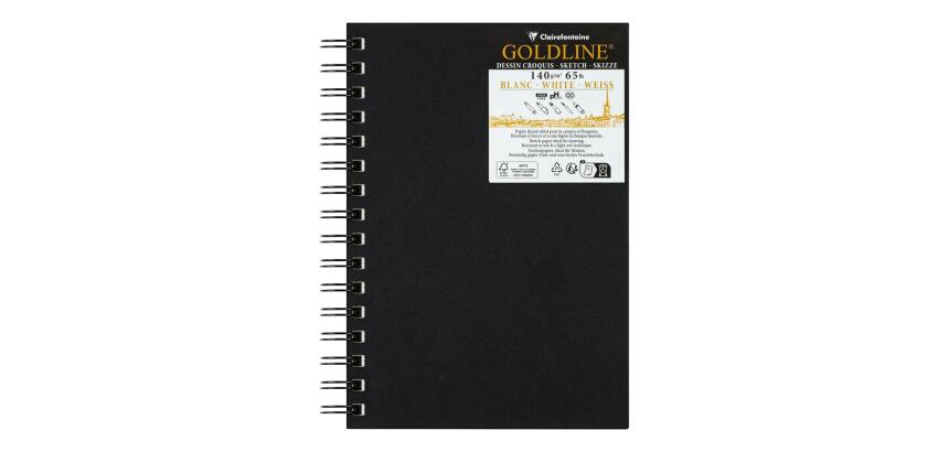 Goldline carnet spiralé 50F A5 140g portrait - Blanc