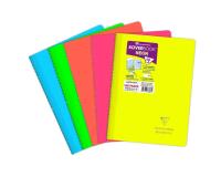 Cahier reliure intégrale enveloppante Koverbook Neon A4 160 pages petits carreaux + marge couverture polypropylène opaque - Assortis