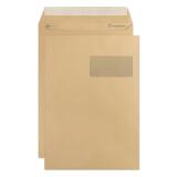 Boite de 250 Pochettes Kraft Milleraies Brun C4-229x324 mm - Auto-Adhésives - 90g/m2 - Fenêtre 50x100 (position 50/20) - Brun