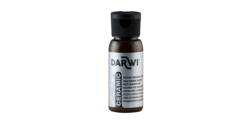 DARWI Flacon de 50 ml de Peinture sur Céramique à Froid - Marron foncé