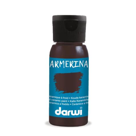 DARWI Flacon de 50 ml de Peinture sur Céramique à Froid - Marron foncé