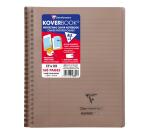 Cahier reliure intégrale enveloppante Koverbook 17x22cm 160 pages ligné + marge couverture polypropylène transparent - Assortis