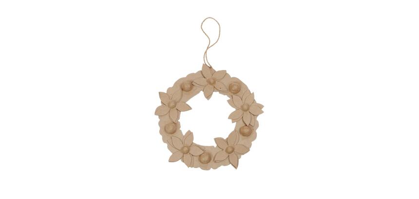 Couronne de fleurs 2x29x29cm - Kraft
