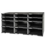 Module de classement Modulodoc - set 12 cases sans tiroirs Ecoblack - Gris foncé