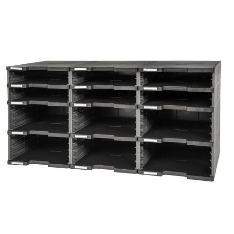MODULODOC 12 huecos ( 6 normales + 6 jumbo ) + formato documentos A4+ + resistencia 3kg ( huecos normales ) 5kg (huecos jumbo ) ECOBlack - Gris oscuro