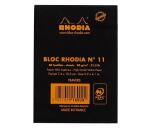 Bloc agrafé Rhodia N°11 7,4x10,5 cm 80 feuillets ligné 80g - Noir