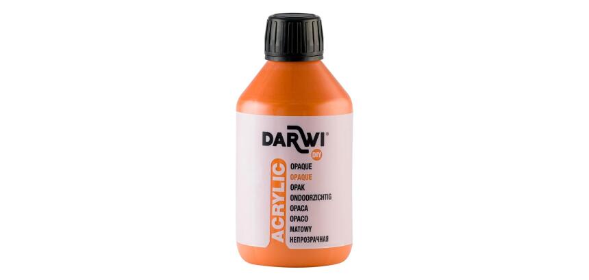Darwi Flacon de 250 ml de Peinture Acrylique Universelle Opaque - Orange