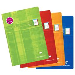 Cahier d'écriture piqué spécial Dys A4 48 pages cadre et lignes 4 couleurs Interligne 2 mm - Assortis