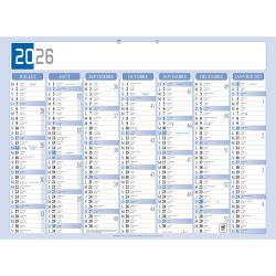 Calendrier Bicolore 43 x 33,5 cm Semestriel 2026 - Bleu et gris