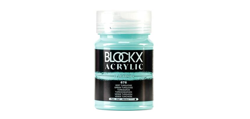 Peinture acrylique fine pot 500ml - Vert turquoise