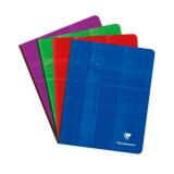 Cahier brochure dos toilé 16,5x21cm 192 pages petits carreaux + marge - Assortis