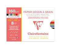 Dessin à Grain Couleur pochette 8F A3 160g - Assortiment pastel