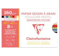 Dessin à Grain Couleur pochette 8F A3 160g - Assortiment pastel