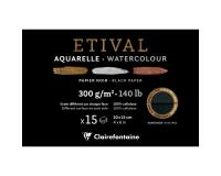 Etival Noir bloc collé 1 côté 15F 10x15cm 300g double grain