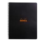 Notebook Rhodia Classic reliure intégrale 22,5x29,7 cm 160 pages ligné avec marge et cadre en-tête détachables 80g - Noir