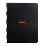 Notebook Rhodia Classic reliure intégrale 22,5x29,7 cm 160 pages ligné avec marge et cadre en-tête détachables 80g - Noir
