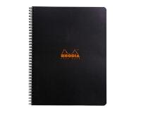 Notebook Rhodia Classic reliure intégrale 22,5x29,7 cm 160 pages ligné avec marge et cadre en-tête détachables 80g - Noir