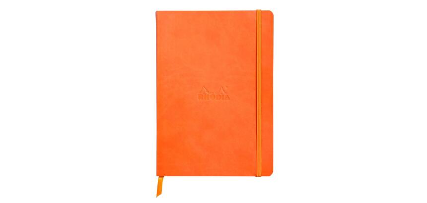 Rhodiarama carnet souple A5 160 pages dot papier ivoire 90g fermeture élastique - Tangerine