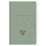 Flying Spirit piqûre textile 7,5x12cm 48 pages ligné motifs assortis papier ivoire 90g - Vert de gris