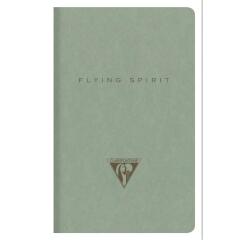 Flying Spirit piqûre textile 7,5x12cm 48 pages ligné motifs assortis papier ivoire 90g - Vert de gris