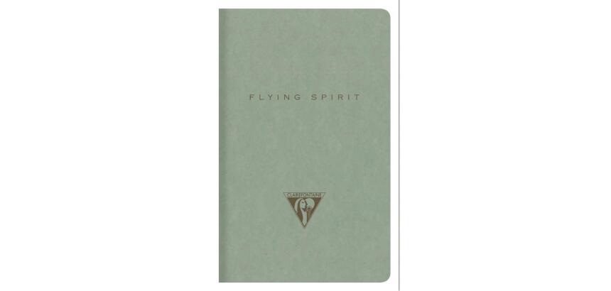 Flying Spirit piqûre textile 7,5x12cm 48 pages ligné motifs assortis papier ivoire 90g - Vert de gris