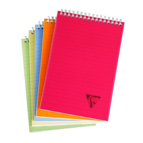 Bloc reliure intégrale Linicolor FRESH en-tête A4 160 pages détachables ligné couverture plastique polypropyène rainuré Couleur aléatoire - Assortis