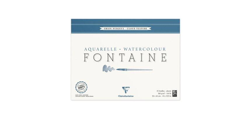 Fontaine bloc collé 4 côtés 15F 30x40cm 300g grain nuageux