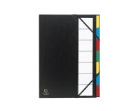Multipart file Ordonator with expandable spine and stiff cover, 7 compartments