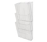 Distributeur de prospectus vertical 3 compartiments A4 - Cristal