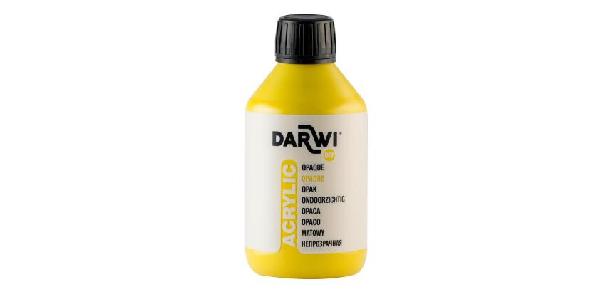 Darwi Flacon de 250 ml de Peinture Acrylique Universelle Opaque - jaune soleil