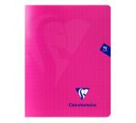Cahier piqué Mimesys 17x22cm 96 pages grands carreaux couverture polypropylène Rose - Rose