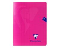 Cahier piqué Mimesys 17x22cm 96 pages grands carreaux couverture polypropylène Rose - Rose